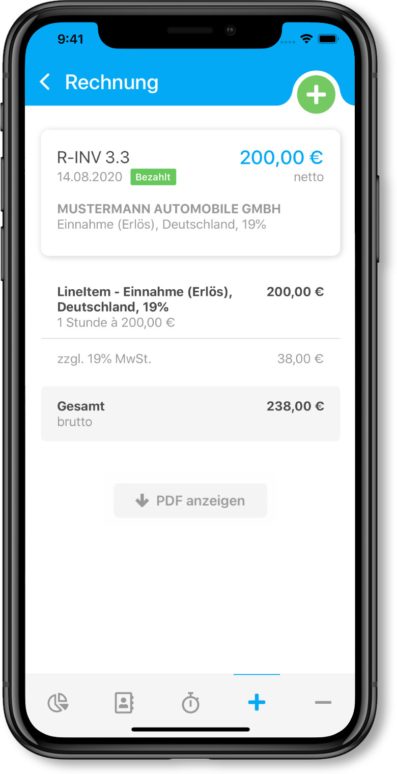 Rechnungsdetails in der App