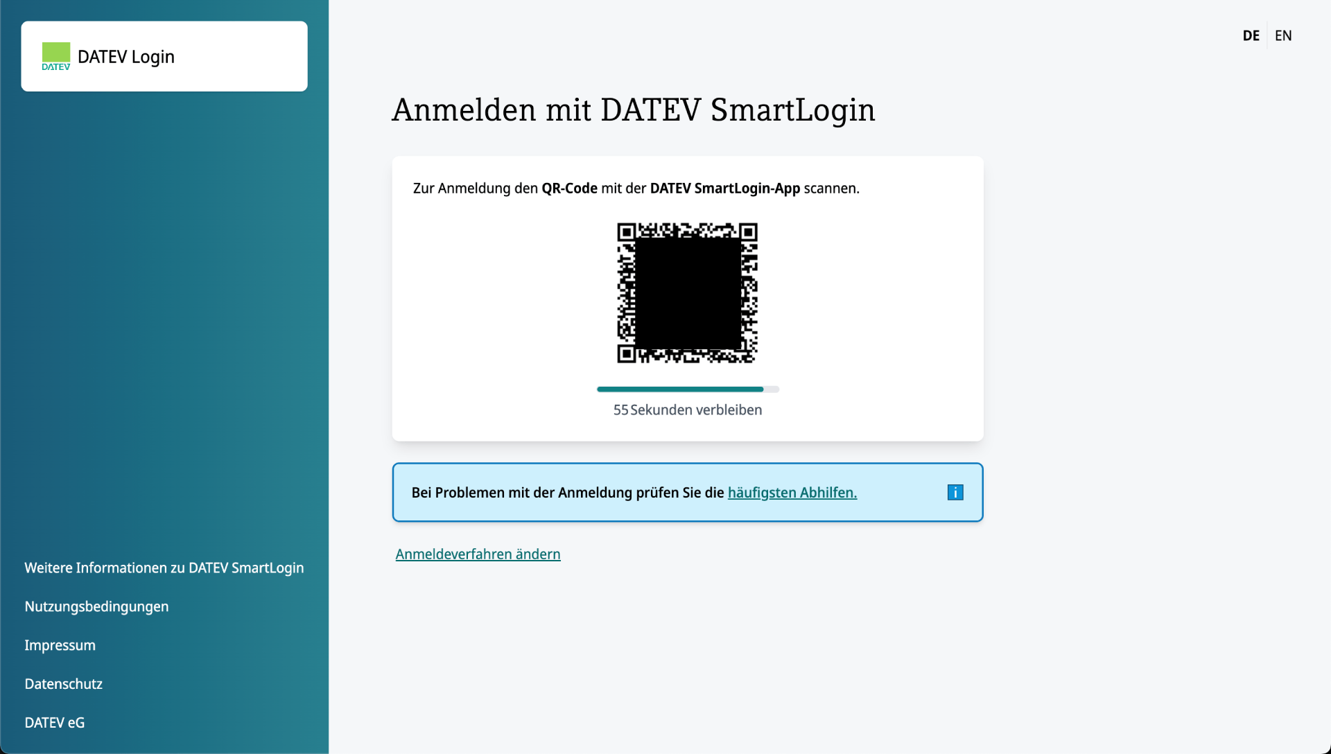 DATEV-Login QR-Code scannen