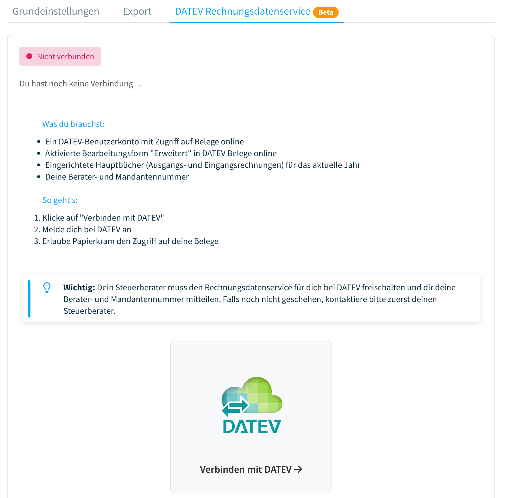 DATEV-Rechnungsdatenservice