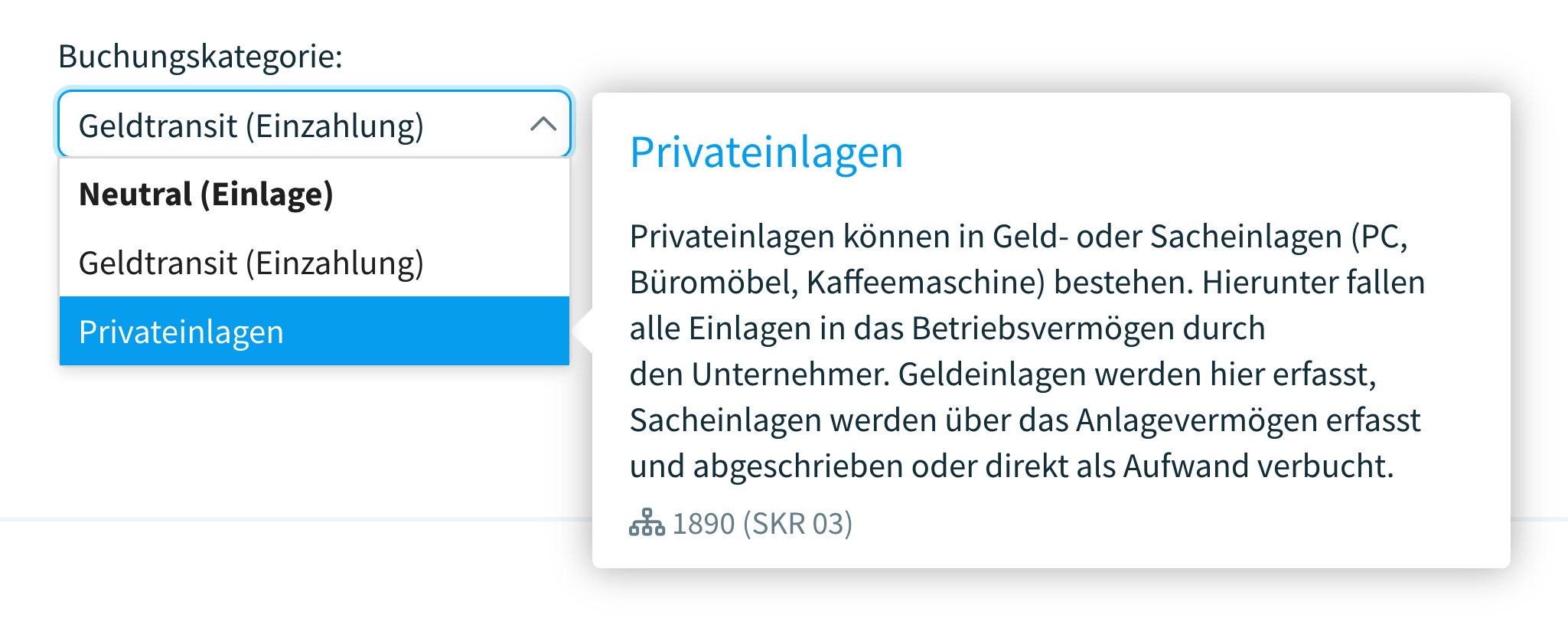 Kasse eröffnen mit Privateinlage