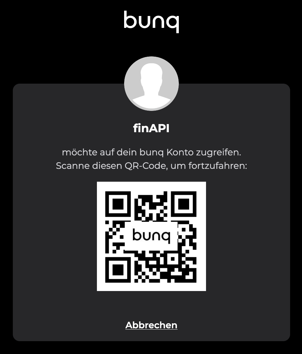 QR-Code von bunq scannen