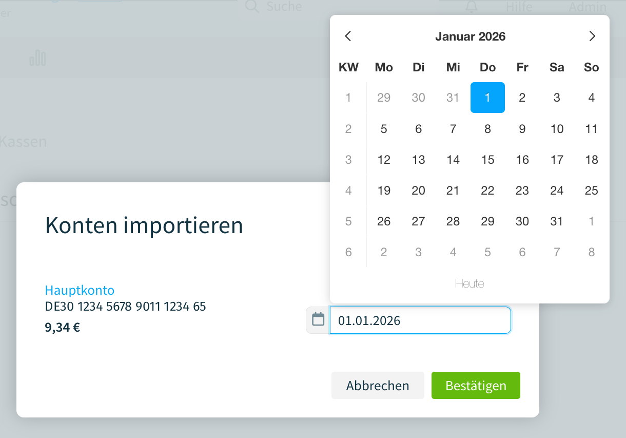 Transaktionszeitraum auswählen