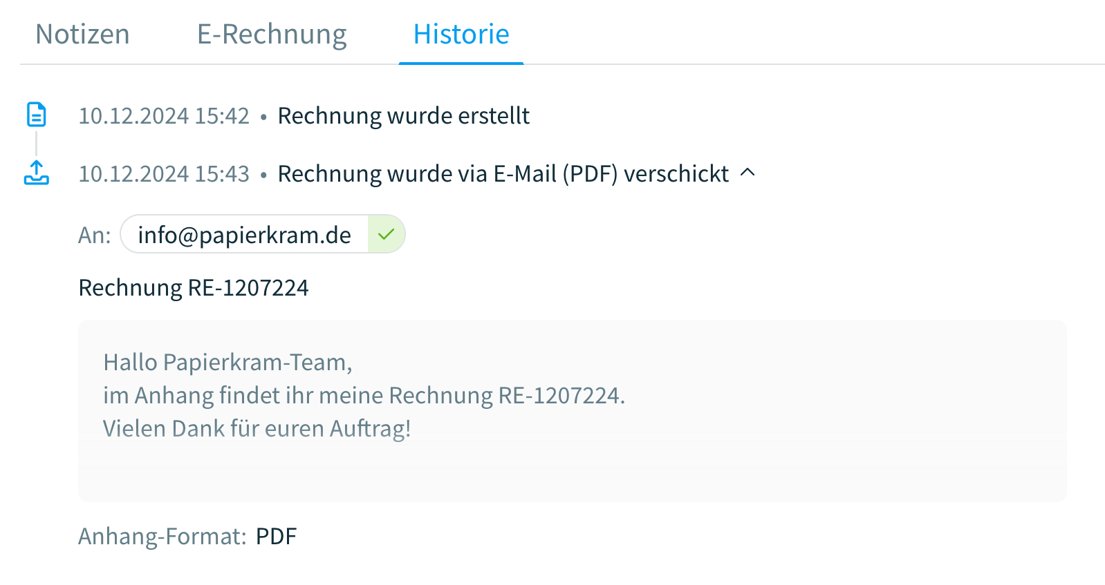 Der Postausgang, eine Übersicht über alle versendeten E-Mails